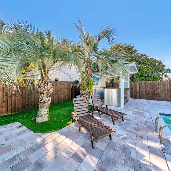 Back yard with pool