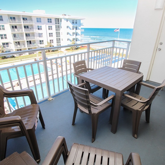 Furnished balcony with ocean view