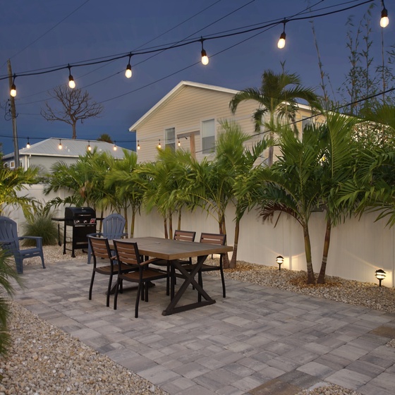 Shared Backyard at night