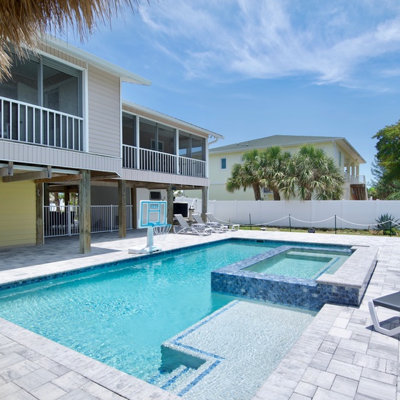 Sparkling pool with spa perfection.