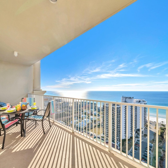 Wake up to endless gulf views from your private balcony, where morning coffee becomes extraordinary against the backdrop of sparkling blue waters.