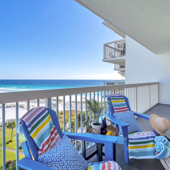 Relax on your private balcony with stunning gulf views, comfortable seating, and refreshing sea breezes.