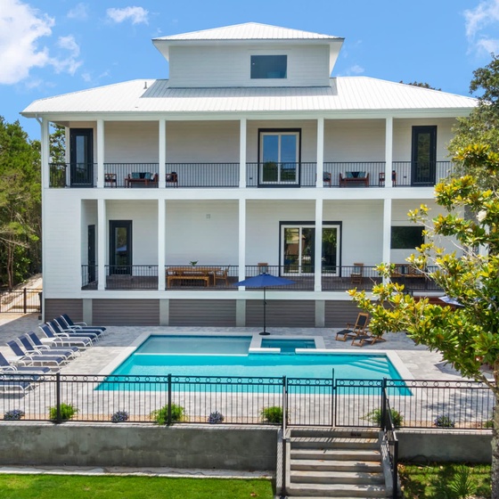 Beautiful picture of the back of the home!
