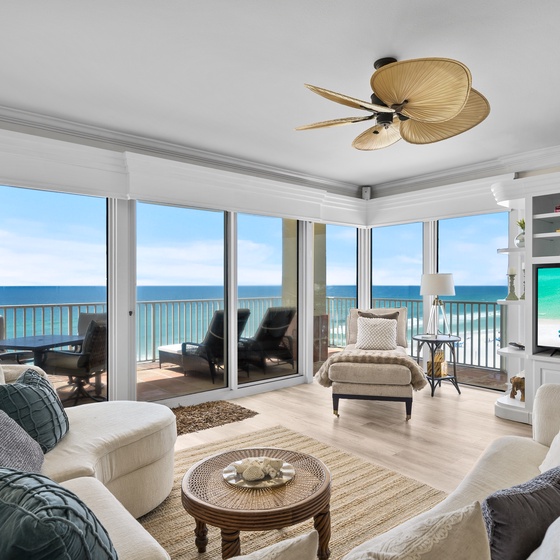 Wake up to endless blue waters just beyond your windows. Sink into plush seating, feel the ocean breeze from your private balcony, and let the horizon become your daily view.