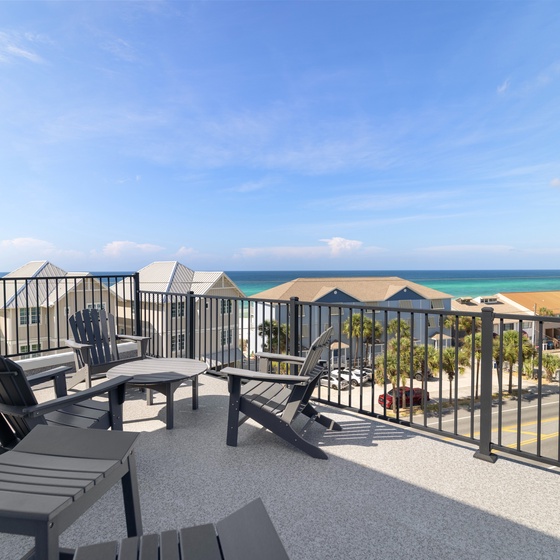 Soak up endless sunshine on your private rooftop terrace, where ocean breezes and sweeping coastal views create the perfect spot to unwind with morning coffee or evening cocktails.