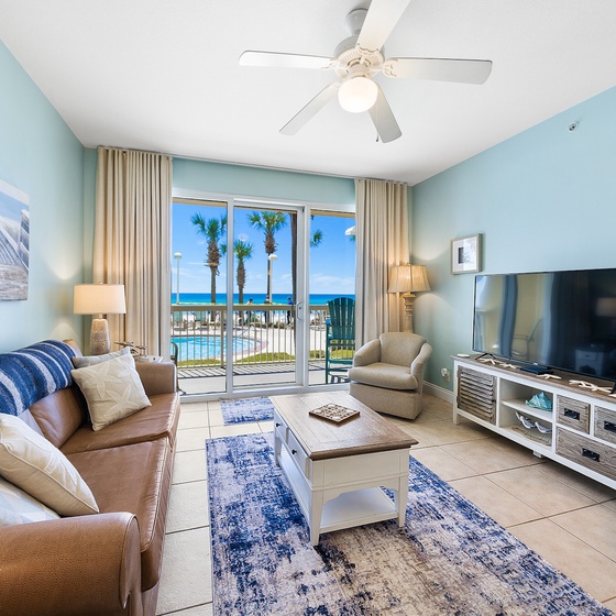 Relax in your coastal living room where ocean breezes flow through and stunning sea views create the perfect backdrop for unwinding.
