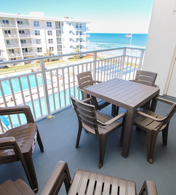 Furnished balcony with ocean view