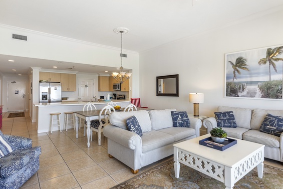 Spacious open-concept living area