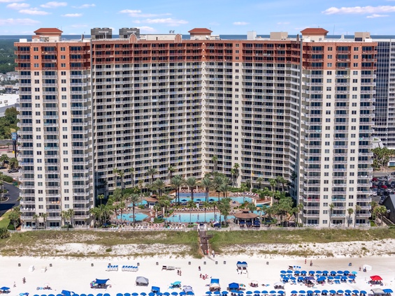 Aerial Beachfront Property View