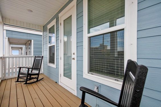 private open, furnished porch