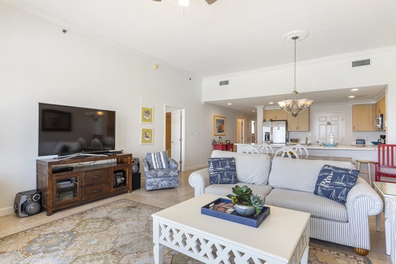 Spacious open-concept living area