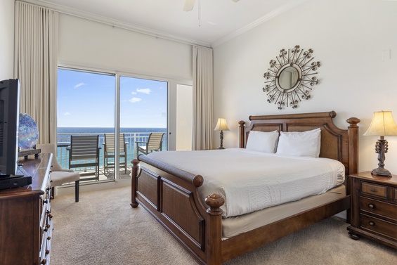 Luxurious master suite with beach views