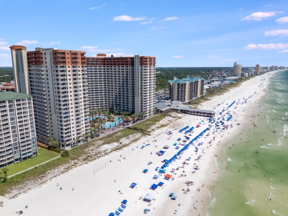 Aerial Beachfront Property View