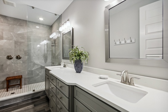 private bath with double vanity