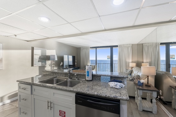 Modern Kitchen with Granite Countertops