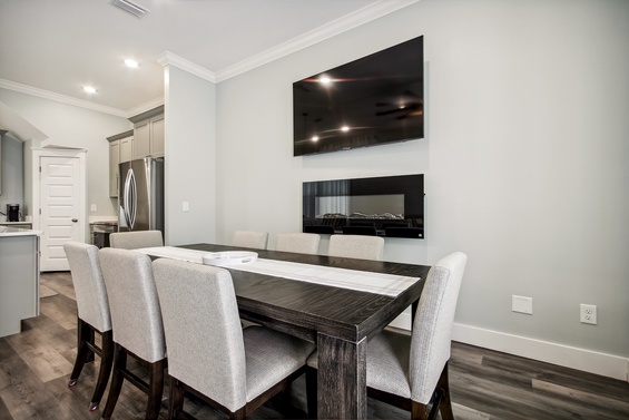 TV and electric fireplace