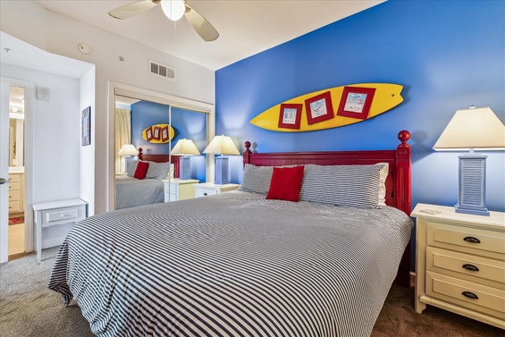 Comfy bed in primary bedroom