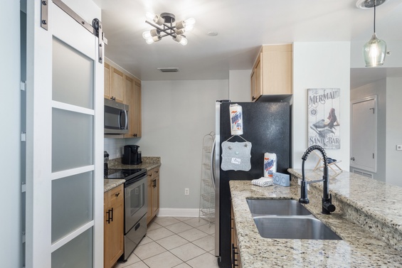 Fully Appointed Kitchen with Stainless Steel Appliances