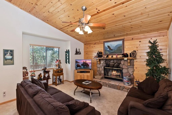 Cozy Living Room Flat Screen TV & Cable