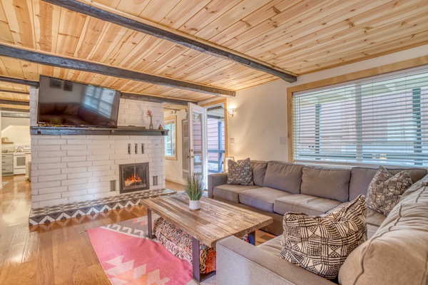 Living room with fireplace