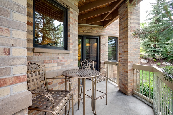 Enjoy your morning coffee on this private balcony, where lush greenery and peaceful surroundings create the perfect spot to relax and breathe in the fresh air.