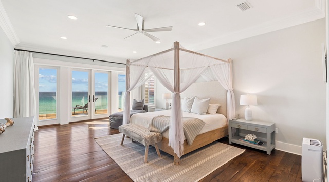 Wake up to stunning ocean views from your dreamy canopy bed, where gentle sea breezes and tropical elegance create your perfect sanctuary.