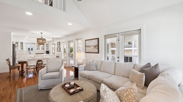 Relax in your bright, open living space with soaring ceilings and elegant furnishings that create the perfect atmosphere for unwinding.