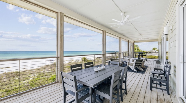 Your oceanfront terrace offers stunning sea views while dining al fresco, with gentle waves and endless blue horizons as your backdrop.