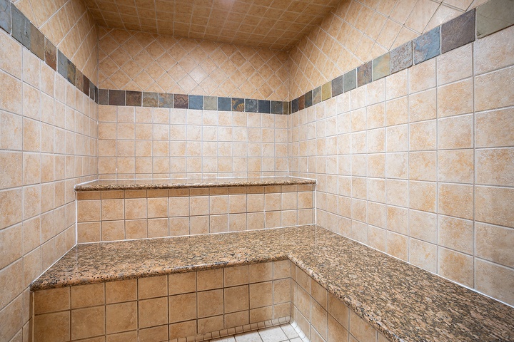 Step into your own private steam sanctuary, where warm vapors melt away tension. Settle onto heated tile benches and let the soothing warmth envelop you in pure relaxation.