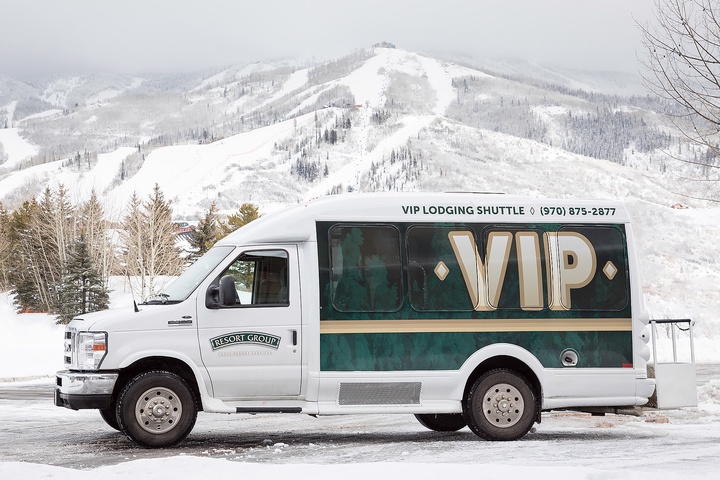 A VIP shuttle provides convenient transport from this winter retreat, set against snow-covered mountains that promise world-class skiing and mountain adventure.