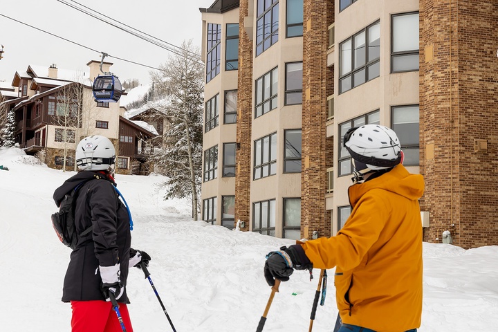 Ski-in access puts you steps from world-class slopes, with a scenic gondola gliding overhead and alpine charm surrounding your winter escape.
