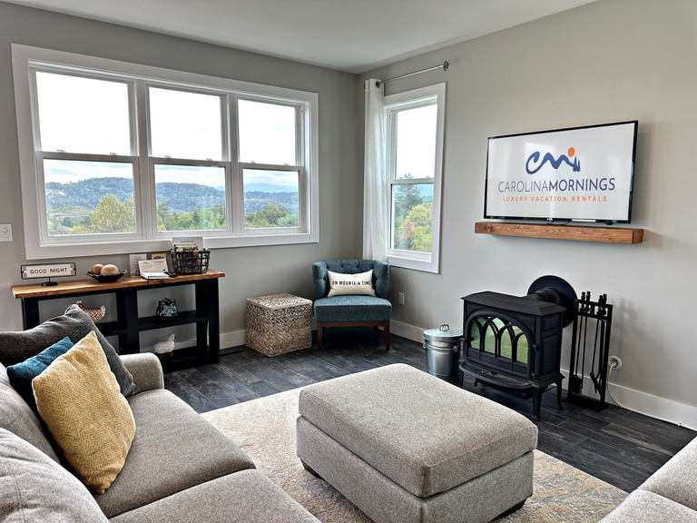 Living Area w/ Wood Stove