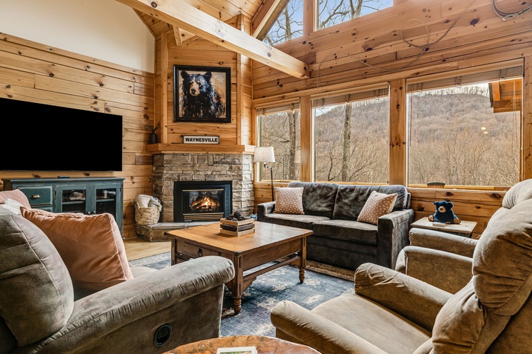Living Area w/ Gas Fireplace