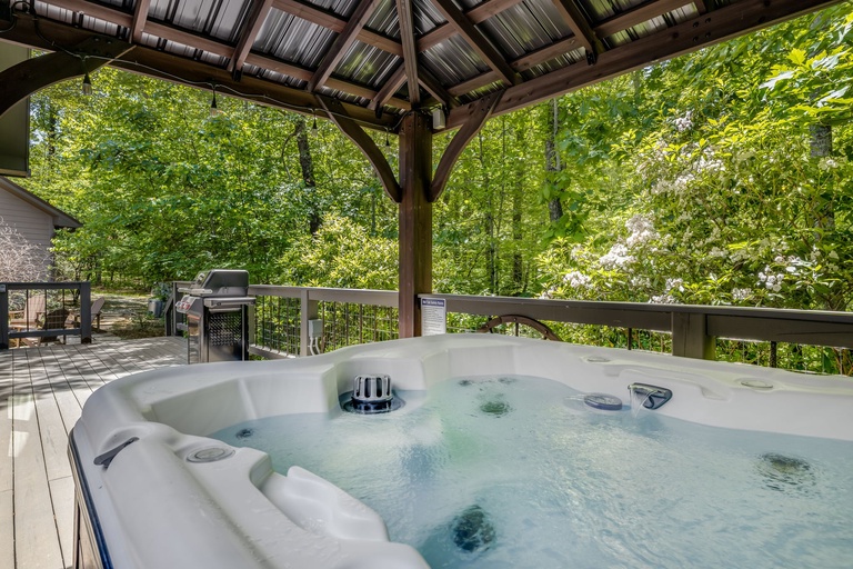 Spa Soak In the Covered Hot Tub