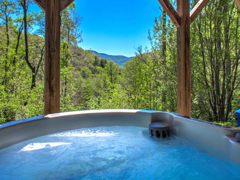 Hot Tub with a Picture View of the Mountains