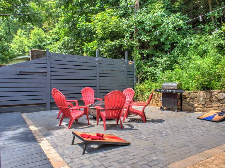 Entertain Outdoors w/ Gas Grill, Fire Pit and Corn Hole