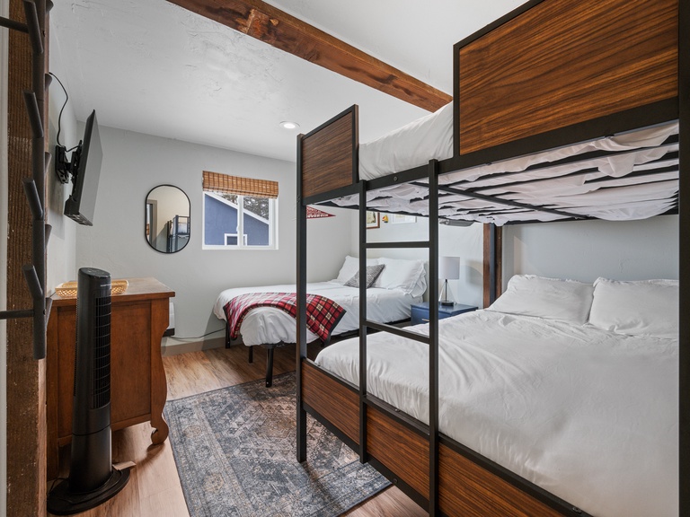Bedroom 1- Three full beds- one set is bunked
