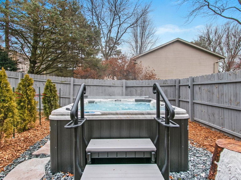Hot tub in a private fenced in yard!