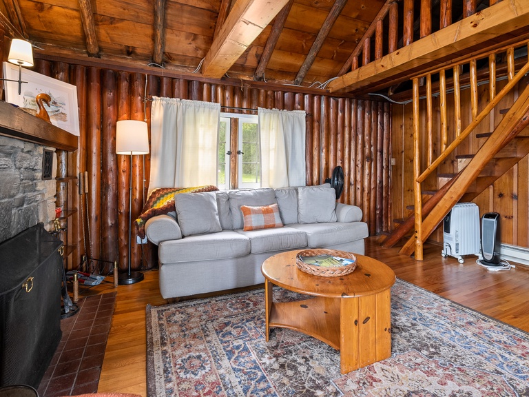 Spacious living area with a sleeper sofa