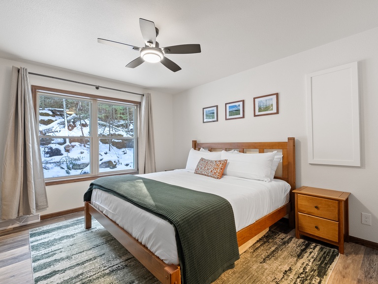 Primary Bedroom-King Size bed, Room darkening shades and ensuite full bathroom