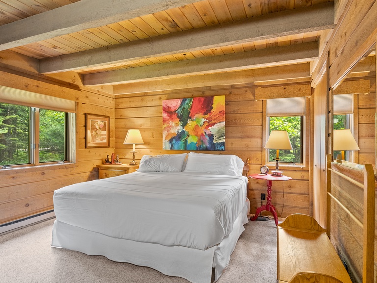 Primary bedroom offers a king bed