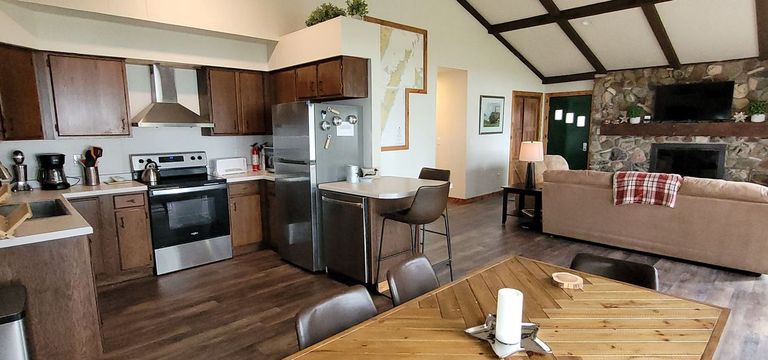 Stocked kitchen including coffee makers