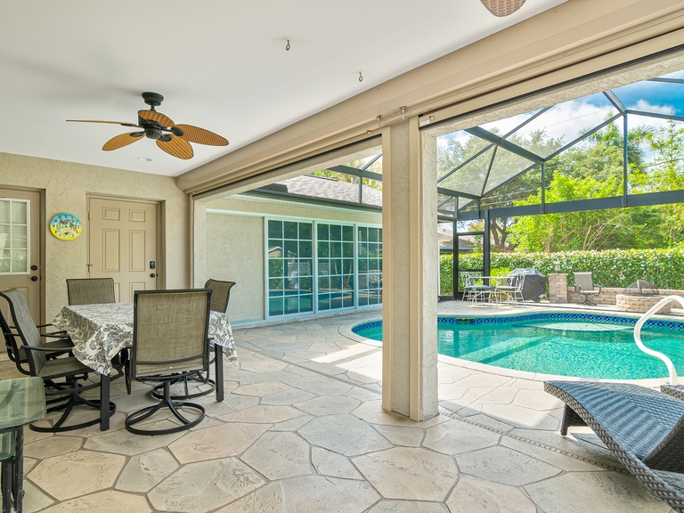 Bonus pool room can be closed and includes a twin trundle bed, TV and mini-fridge
