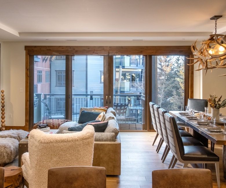 Great Room, Main Level - With gas fireplace and TV