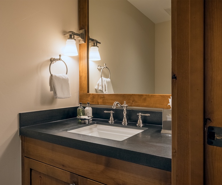 Powder Room, Main Level - Vanity and toilet