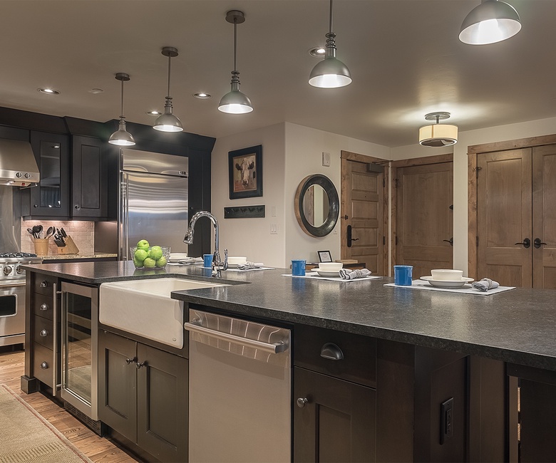 Kitchen, Main Level - Open layout with breakfast bar seating