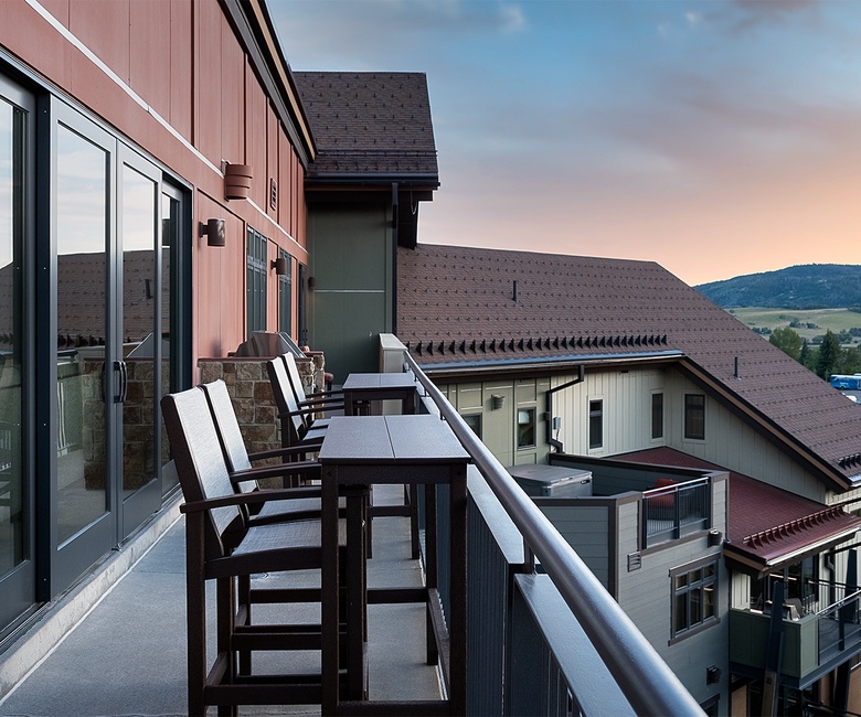 Deck, Main Level - Outdoor seating with mountain views