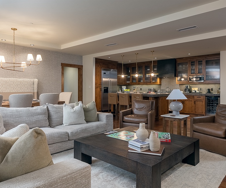 Great Room, Main Level - Fireplace with TV and seating area