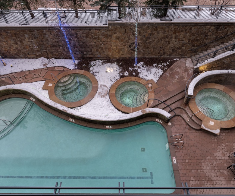 Deck, Main Level - With pool views