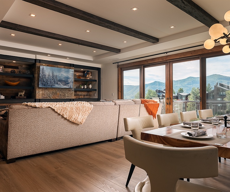 Dining Area, Main Level - Table beside great room with mountain views